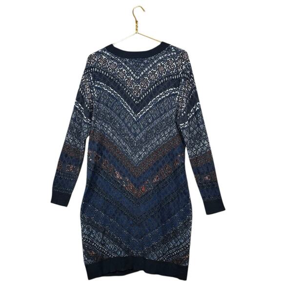 Desigual Longline Duster Cardigan | Navy Wool Blend Knit Sweater | XL - Picture 11 of 11